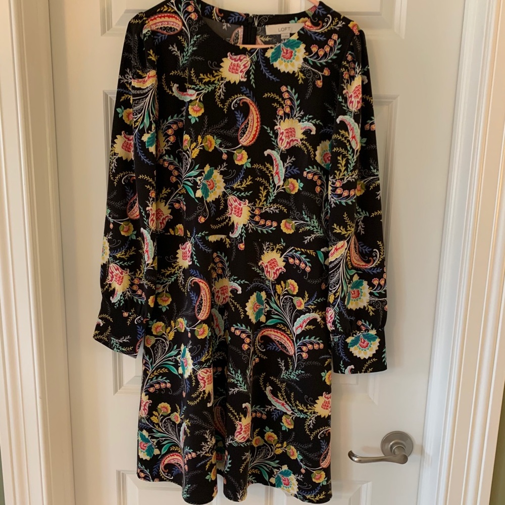 Loft A-line floral dress